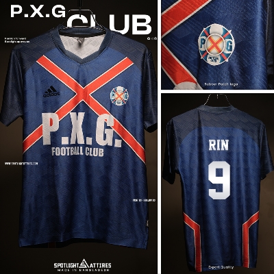 Picture of Spotlight Attires Blue Lock Jacquard Fabric Rin's P.X.G Short Sleeve Jersey For Men (Player Version)