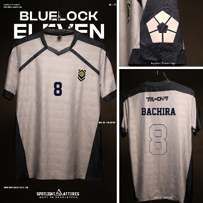 Picture of Spotlight Attires White Jacquard Fabric Bachira's Blue Lock Short Sleeve Jersey For Men (Player Version)