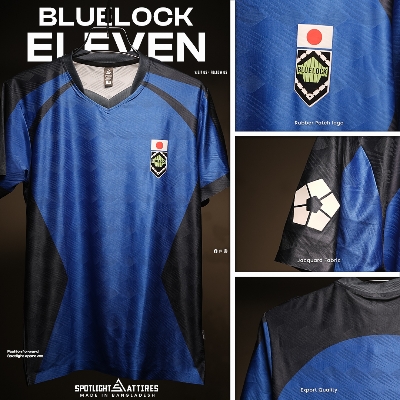 Picture of Spotlight Attires Blue Jacquard Fabric Blue Lock Short Sleeve Jersey For Men (Player Version)