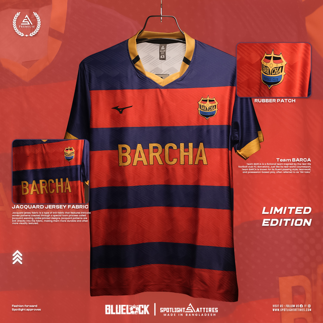 Picture of Spotlight Attires Blue Lock Jacquard Fabric Barcha Short Sleeve Jersey For Men (Player Version)