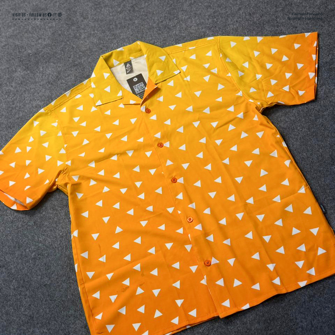 Picture of Demon Slayer - Zenitsu Agatsuma Hawaiian Cuban Collar Shirt