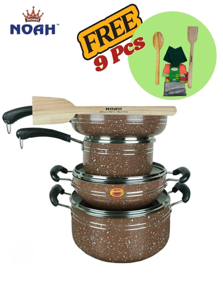Picture of "Noah Kitchen Queen 7 Pcs Non-Stick  Cookware Set + Free Gift Combo | Limited Time Offer"