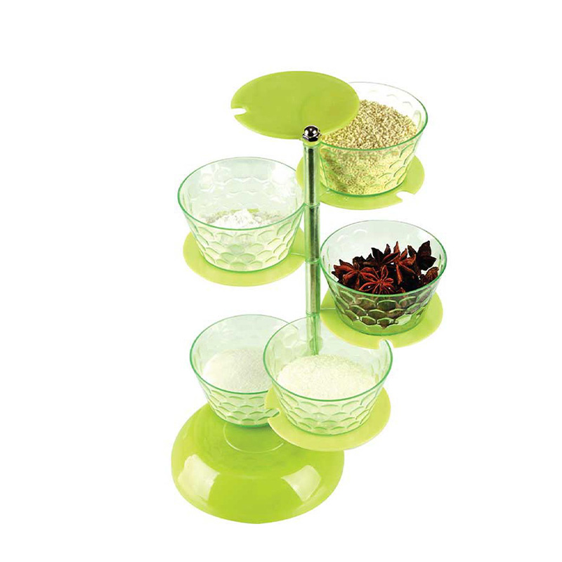 Picture of Rotating 5-Tier Kitchen Sugar Salt Pepper Spices Rack Seasoning Storage Box Pot For Condiment Spice Jar Kitchen Accessories