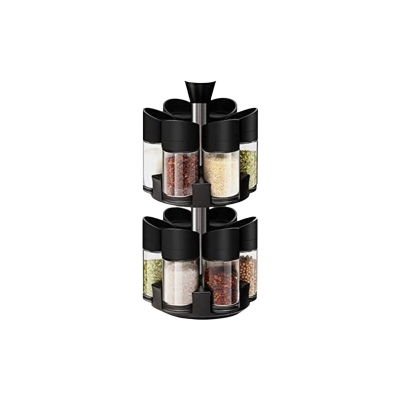 Picture of Telebrands12 Pieces Double Layer Spice Rack Set of 360'Rotatable Tray Kitchen Dispenser Set