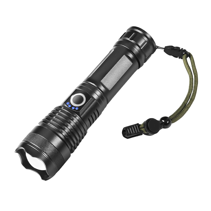 Picture of FX1000 LED Flashlight | Rechargeable Torch USB Type-C with Battery Indicator, 5 Light Modes, Zoomable Head, Heavy Duty Aluminium Body | 1x Rechargeable Battery Included | Emergency Light