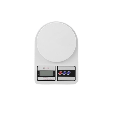 Picture of Digital Kitchen Weighing Scale Portable Weighting Machine For Home Food Weight Machine Lcd Black Display Measuring Cooking Vegetable Fruit Food Weighing Machine (10 Kg White)