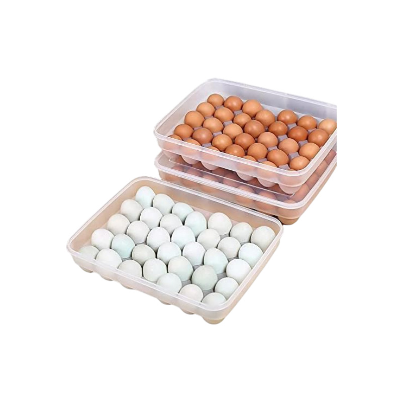 Picture of 34 Grid Egg Storage Box Kitchen Refrigerator Egg Box with Lid Fresh-keeping Case Household Plastic Fresh-keeping Box