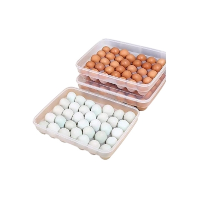 Picture of 34 Grid Egg Storage Box Kitchen Refrigerator Egg Box with Lid Fresh-keeping Case Household Plastic Fresh-keeping Box