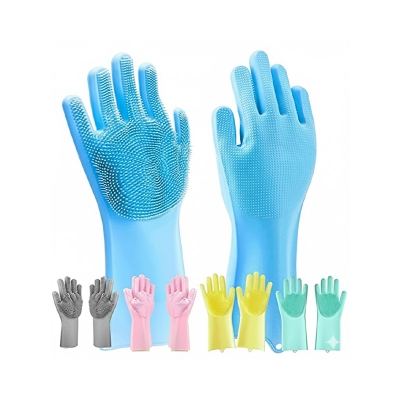 Picture of Ultimate Silicone Hand Gloves: Unleash the Power of Protection for Dishwashing, Kitchen, Bathroom, and Car Cleaning - Long-lasting Defense for Sparkling Spaces