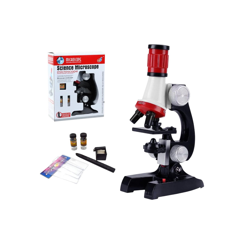 Picture of Kids Science Microscope Set Children Educational Toys with LED 100X 400x 1200x Magnification Gift for Microscope Beginner