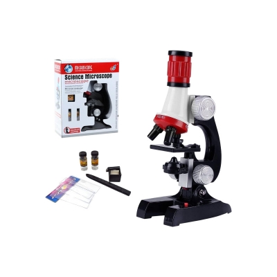 Picture of Kids Science Microscope Set Children Educational Toys with LED 100X 400x 1200x Magnification Gift for Microscope Beginner