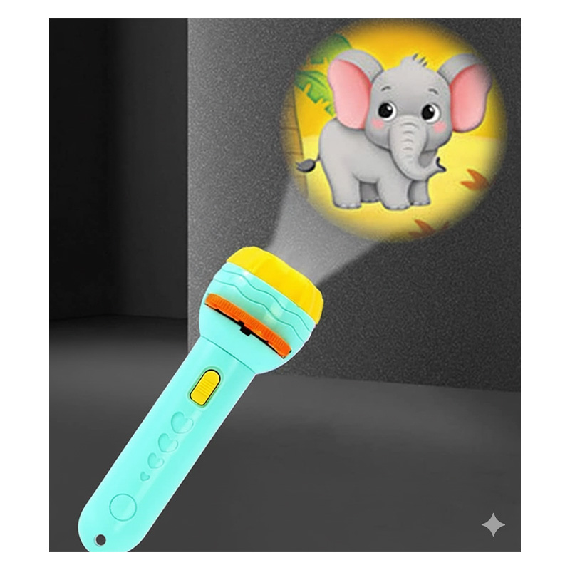 Picture of Mini Slide Projector Flashlight Torch, Kids Projection Light Toy Slide Flashlight Lamp Education Learning Night Light