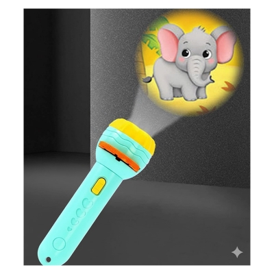 Picture of Mini Slide Projector Flashlight Torch, Kids Projection Light Toy Slide Flashlight Lamp Education Learning Night Light