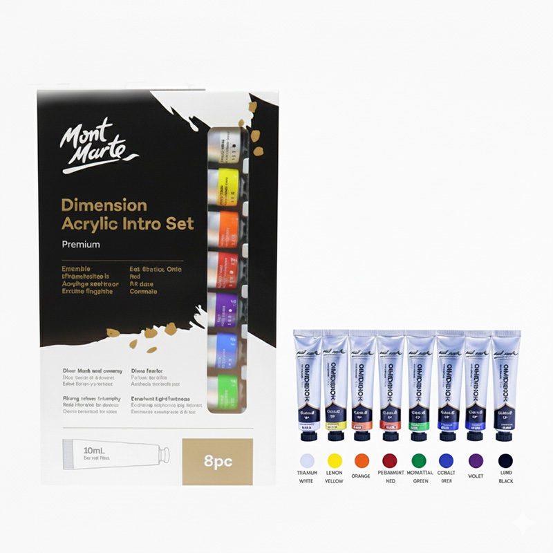 Picture of Mont Marte 3D Dimension  Acrylic Intro Set 8pce x 18ml