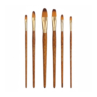 Picture of KeepSmiling Artist Filbert Paint Brush Set, Suitable for Water & Acrylic & Oil Color paint 6 Pcs
