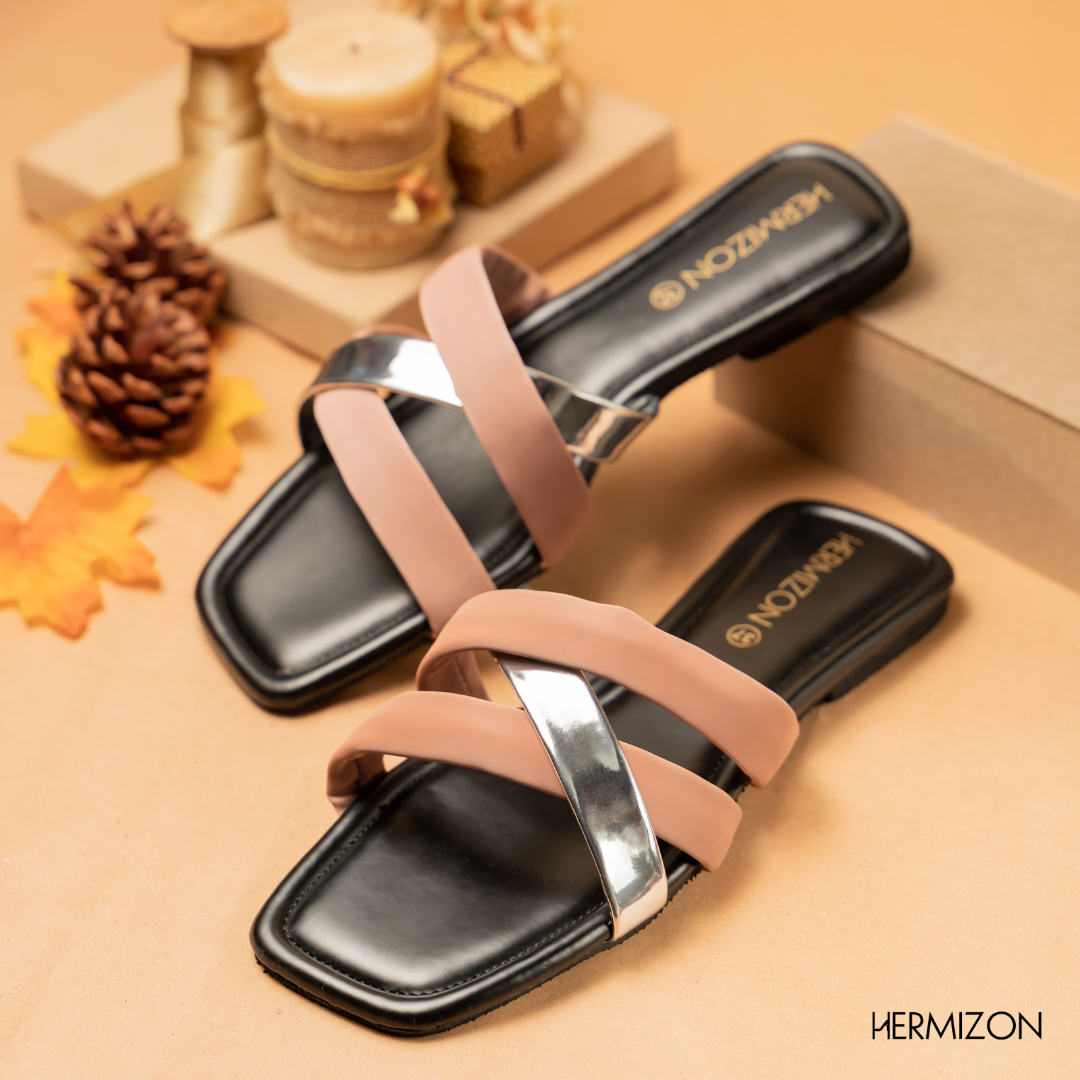 Picture of Elara Peach Summer Women's Sandals/Slippers/Flats/Slip Ons