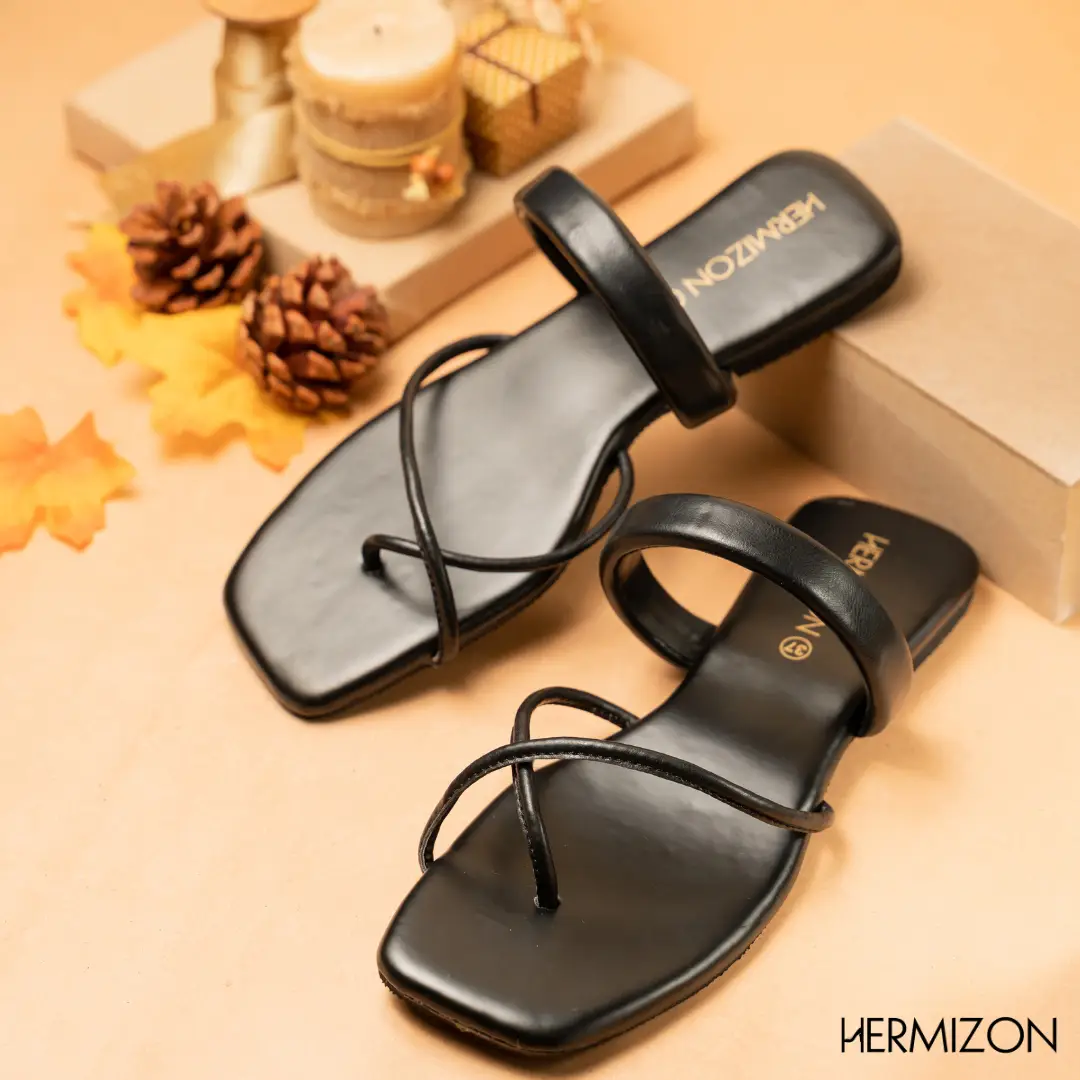 Picture of Nina Black Summer Women's Sandals/Slippers/Flats/Slip Ons