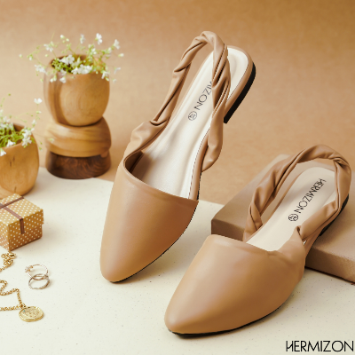 Picture of Hermizon Twila Beige / Black Fashion Pump Sandal for Women