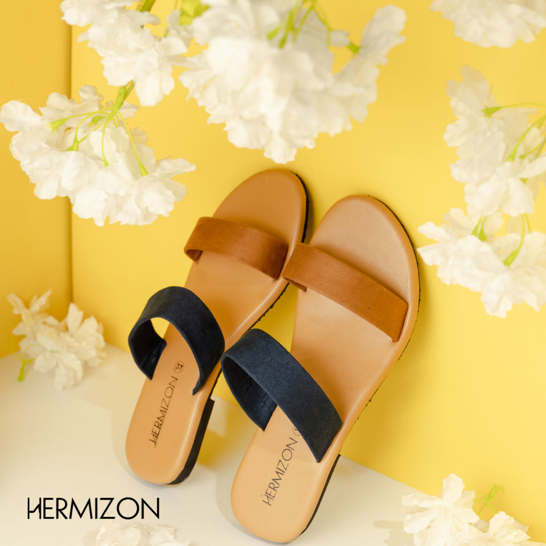 Picture of Hermizon Twain Game Beige Multicolour Summer Women's Sandals/Slippers/Flats/Slip Ons