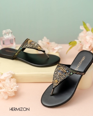 Picture of Hermizon Frances Multicolour Summer Women's Sandals/Slippers/Flats/Slip Ons