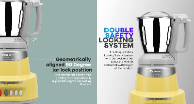 Picture of Panasonic 1500 Watt Mixer Grinder 3 in 1 Topaz Yellow (MX-AV325)