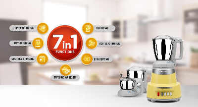 Picture of Panasonic 1500 Watt Mixer Grinder 3 in 1 Topaz Yellow (MX-AV325)