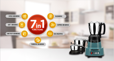 Picture of Panasonic 1500 Watt Mixer Grinder  3 in 1 Coral Blue (MX-AV325)