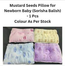 Picture of  Mustard pillow for newborns baby with velvet material covers