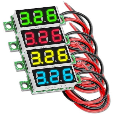 Picture of Mini Digital DC Voltmeter Panel Volt Tester Detector Monitor 3 Wire 3 Bit Red LED tube for UPS IPS Battery Tester ATS etc low Price 1pice