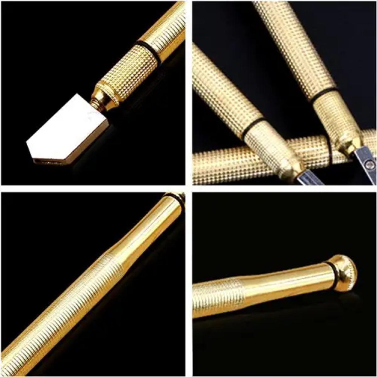 Picture of Glass Cutter Diamond Antislip Metal Handle Steel Blade Oil Feed Glass Cutter Cutting Tools