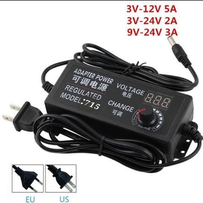 Picture of DC 3V to 24V 5A. 3V to 24V. Otu Adjust Adapter. Universal Adjustable AC DC Power Adapter Voltage Regulated Adapter