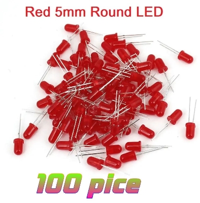 Picture of Red Color 5mm Round Led 100 Pice,