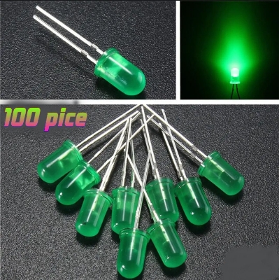 Picture of Green colour 5mm Round led 100 pice