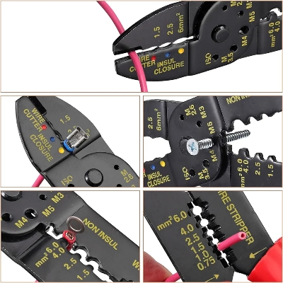 Picture of Crimping Tools Kamtop 3 in 1 Crimping Tool for Stripping Cutting Crimping, Multifunctional Crimping Tool Stripping Tool for Crimping Non-Insulated & Insulated Connector
