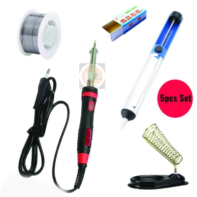 Picture of Soldering Iron Combo Pack (Soldering Iron 60 Wat, Stand, Soldering Wire lead, Solder Sucker Disordering Pump, Rosin