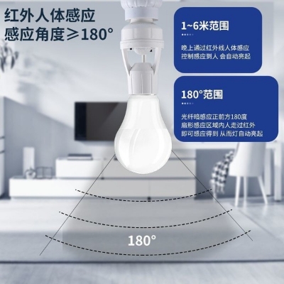 Picture of 220V 110V Smart PIR Induction Infrared Motion Sensor E27 E14 LED lamp Base Holder With light Control Switch Bulb Socket Adapter