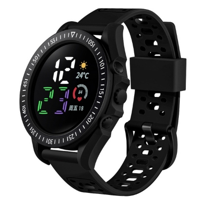 Picture of LED Digital Watch Color Screen Splash-proof Long Endurance Round Dial Date Display Wristwatch Sport Fitness Electronic Watch