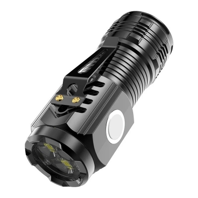 Picture of 3 LED Super Bright Flashlight Rechargeable For Long Range Portable Small Flashlight With Pen Clip And Tail Magnet Light Hot