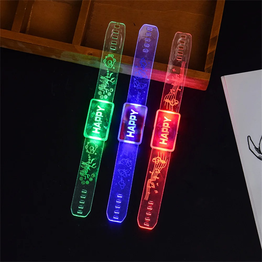 Picture of Led Glow Neon Light Up Bracelets Colorful Flash Bracelet Wristbands Glow In The Dark Party Supply Wedding Christmas Party Favor