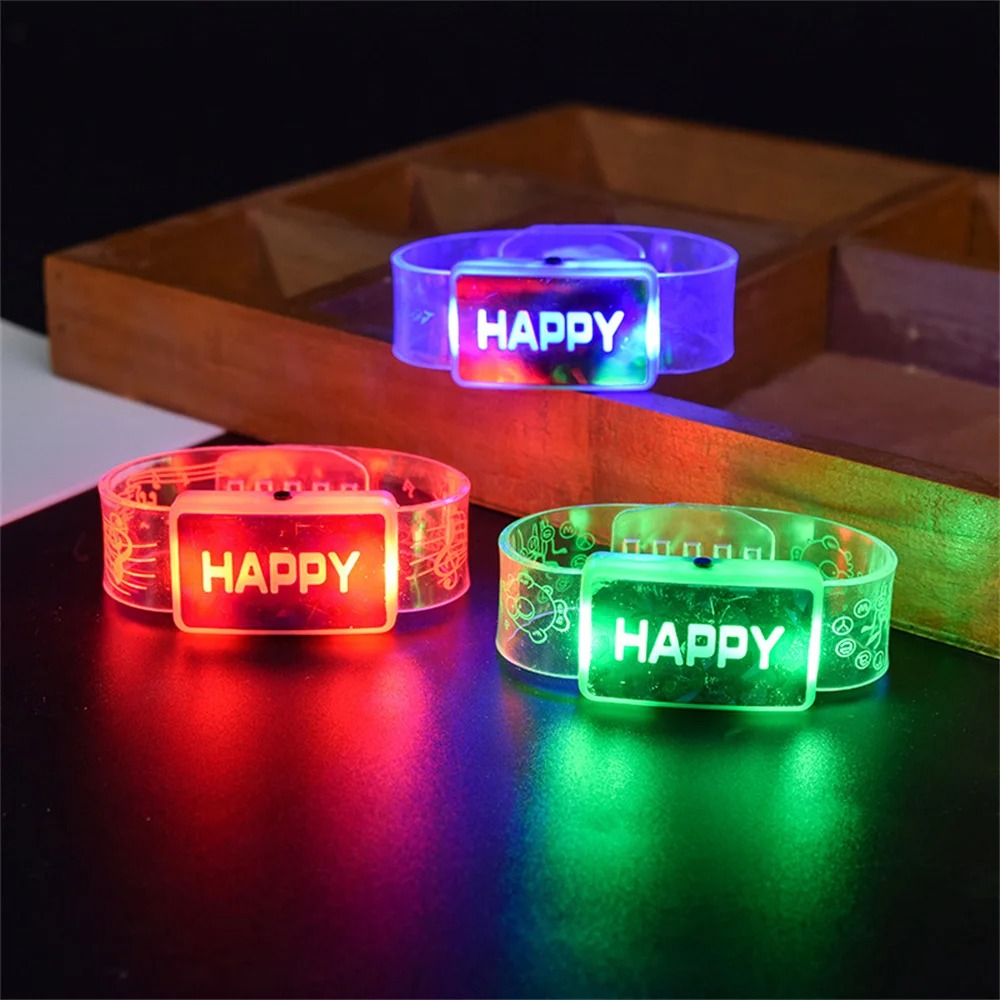 Picture of Led Glow Neon Light Up Bracelets Colorful Flash Bracelet Wristbands Glow In The Dark Party Supply Wedding Christmas Party Favor