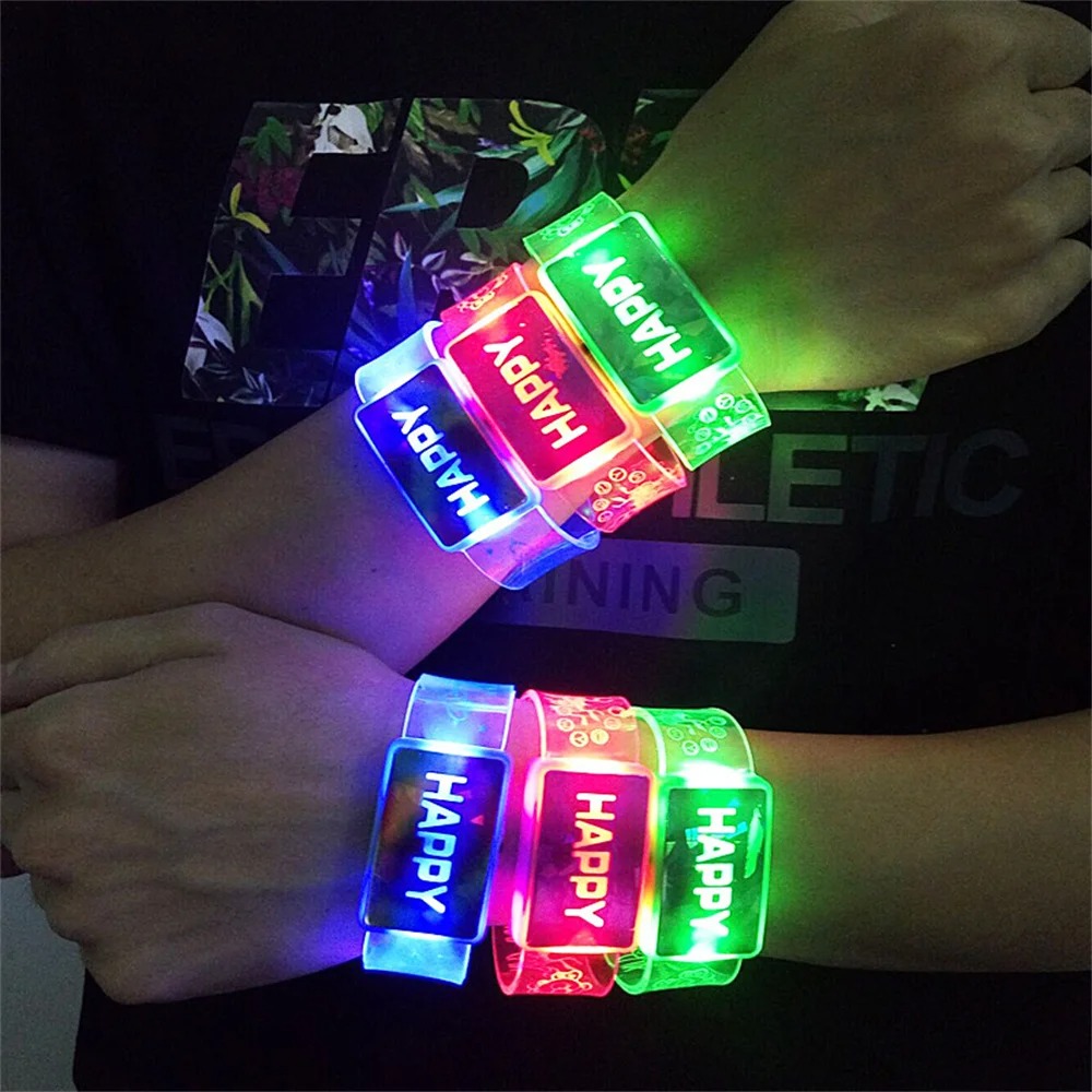 Picture of Led Glow Neon Light Up Bracelets Colorful Flash Bracelet Wristbands Glow In The Dark Party Supply Wedding Christmas Party Favor