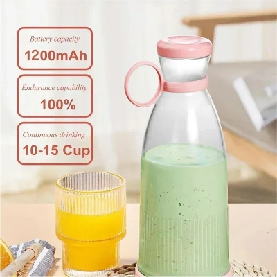 Picture of Portable Rechargeable Blender Bottle Fruit Smoothie Juicers Lemon Orange Juicing Cup Vegetable Mini Blender Kitchen Accessories