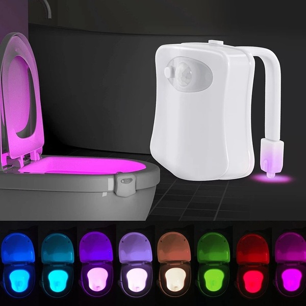 Picture of PIR Motion Sensor Toilet Seat Night Light 8Colors Waterproof Backlight for Toilet Bowl LED Luminaria Lamp WC Toilet Light