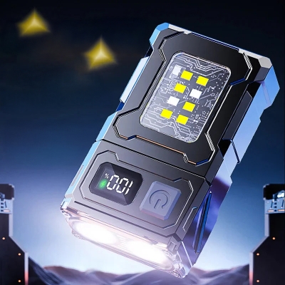 Picture of Multifunctional COB Flashlight Ajustable Angle LED Outdoor Torch Portable Keychain Light Magnetic Camping Warning Lamp