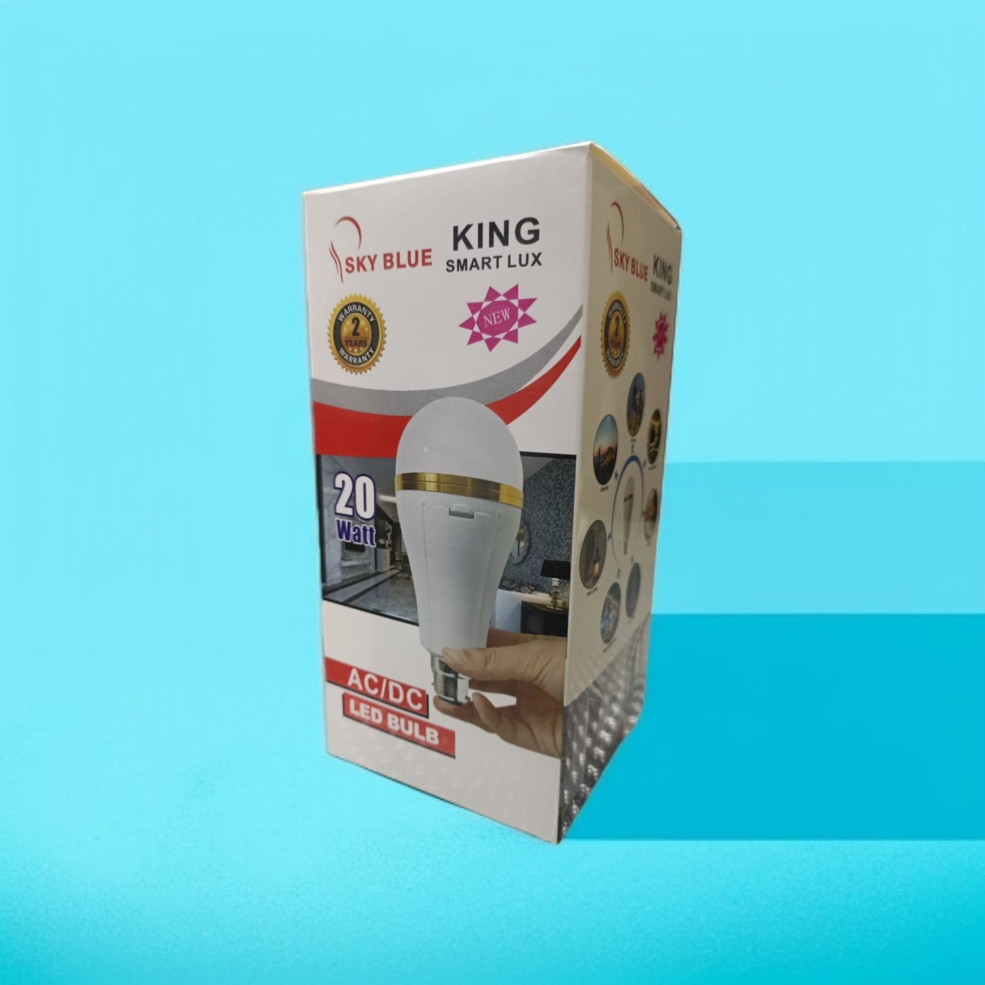 Picture of Rechargeable Light 20W Double Battery AC/DC Rechargeable LED Light Emergency Energy Saving LED Bulb Rechargeable Emergency Auto bulb 20 WATT