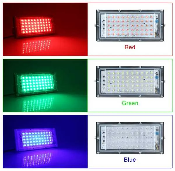 Picture of RGB LED Flood Lights-Cable and plug not included !!