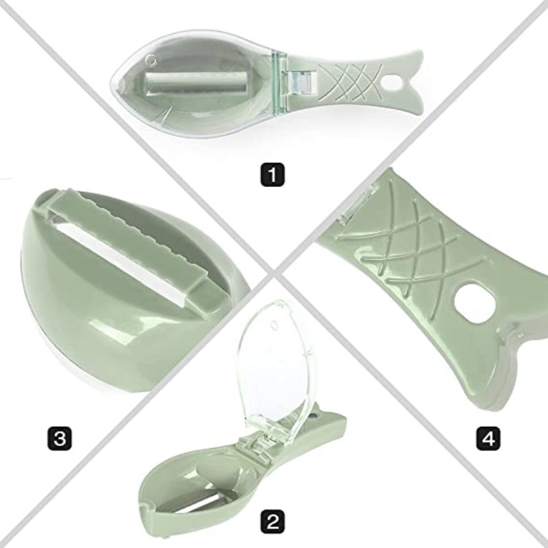 Picture of Portable Fish Skin Brush Scraping Fish Scale Brush Cleaning Knife Fast Remove Fish Peeling Scraper Fish Scaler Kitchen Supplies