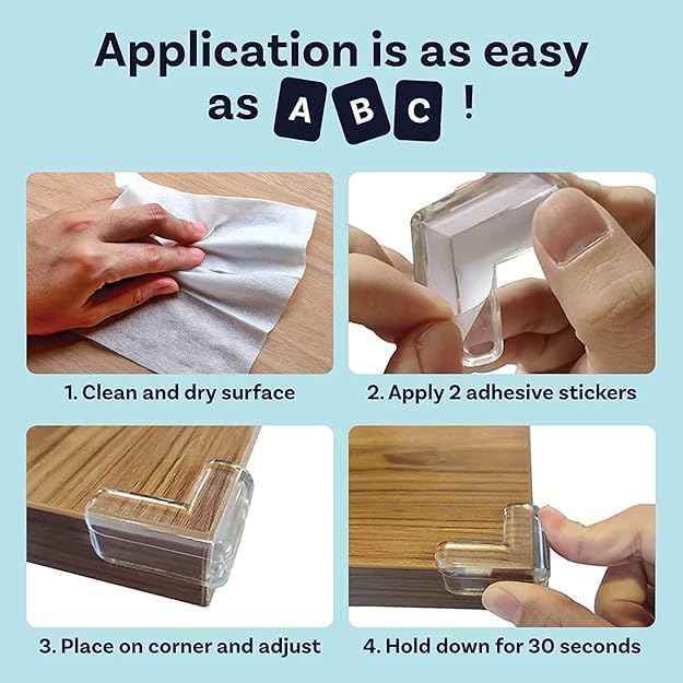 Picture of 12Pcs Silicone Table Corner Edge Protection Cover Soft Transparent Desk Edge Corner Child Baby Safety Anticollision Protector Home Tools