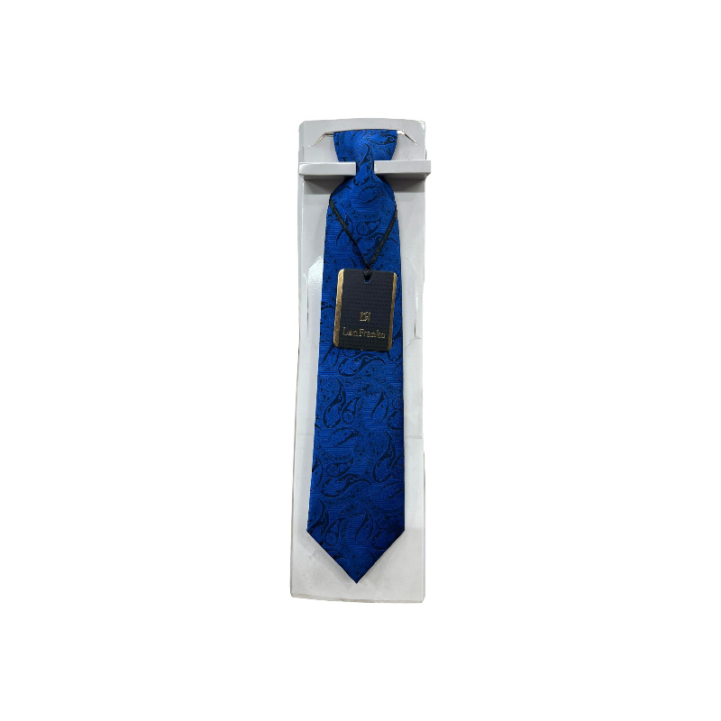 Blue Flower Design Embroidery Formal Neck Tie For Men Raazonline shop bangladeshothoba.com