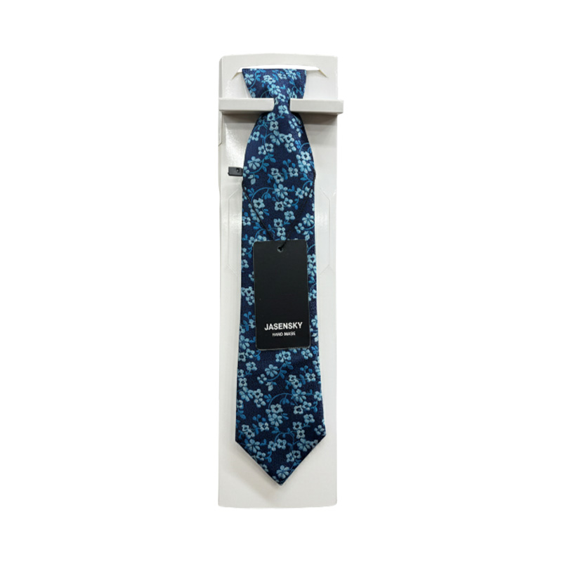 Navy Blue Flower Design Fashion Formal Tie For Men Raazonline shop bangladeshothoba.com